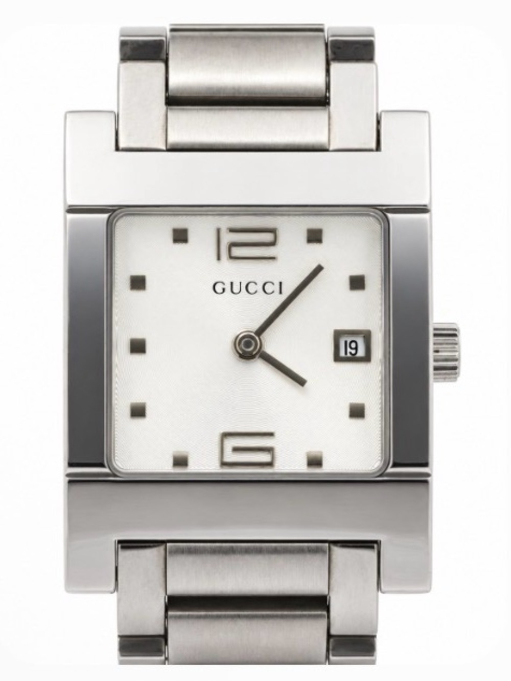 Gucci Silver Stainless Steel Square Dial Watch